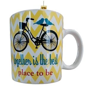 Yellow Chevron Bicycle coffee cup Together Is The Best Place To Be